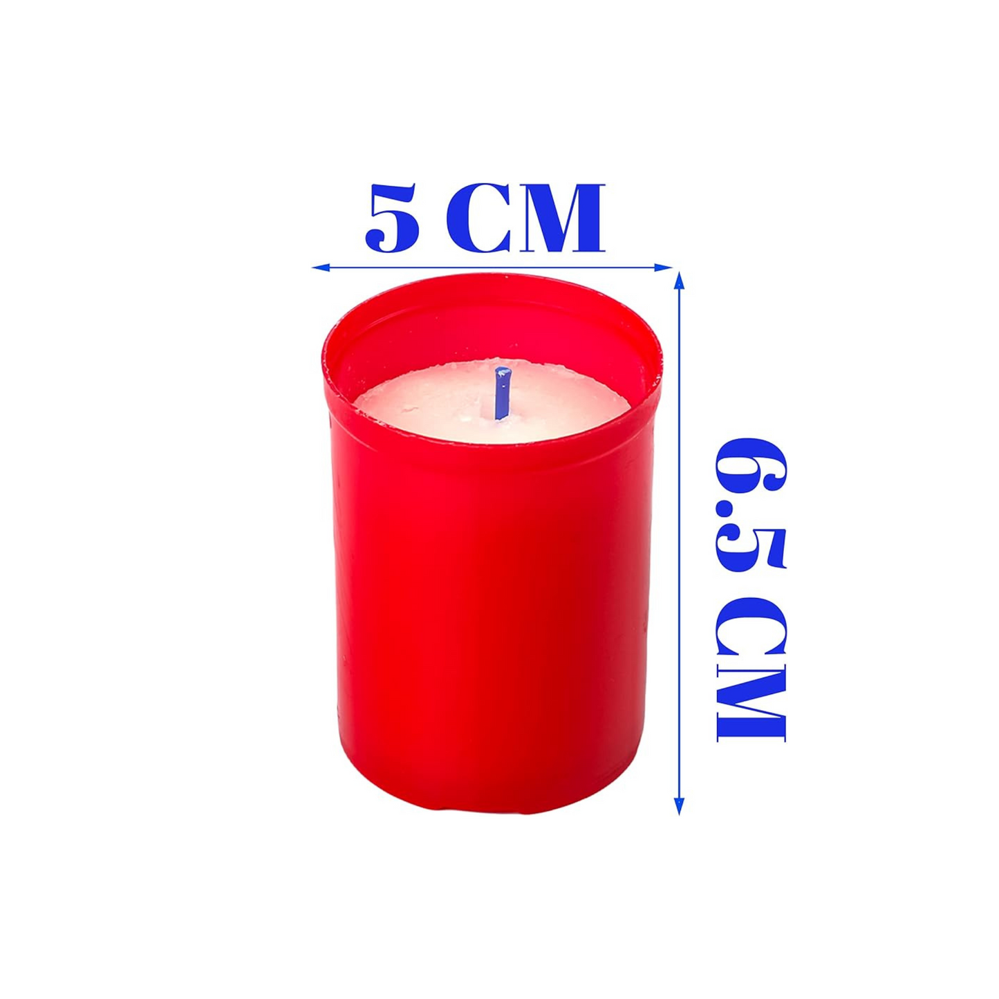 Lot de 5 Bougies Piliers Rouge 5x4cm