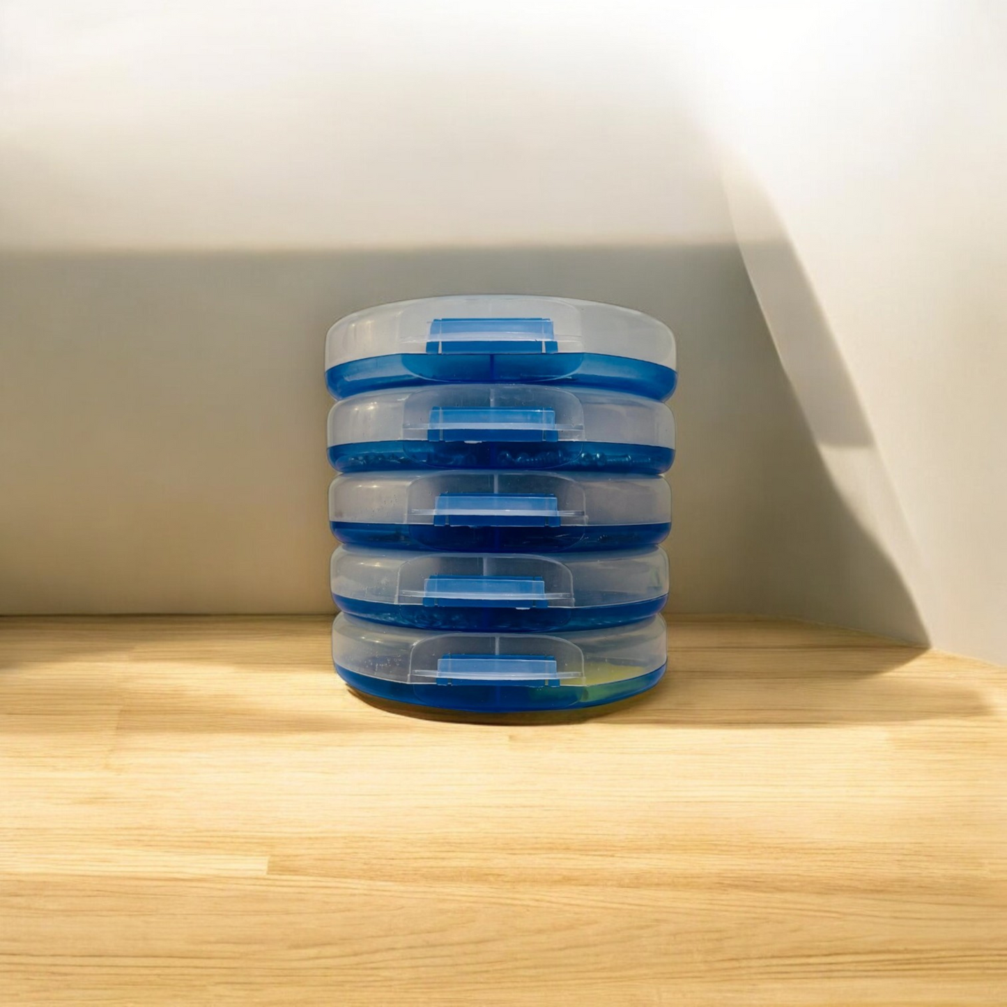 Boîte de Rangement Ronde à 5 Compartiments – Lot de 5