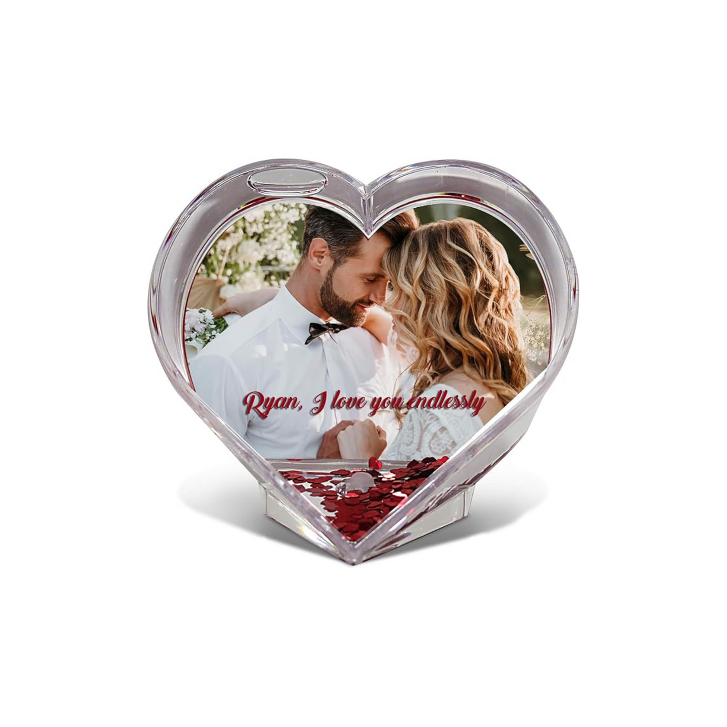 Cadre photo personnalisée en forme de coeur