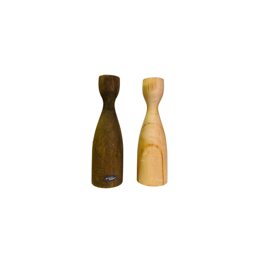 Lot de 2 porte bougies en bois