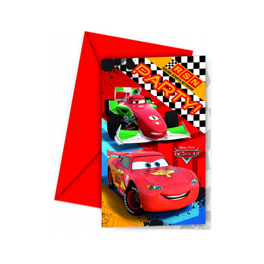 Cartes d’invitation “Cars” Pixar – Pack de 6