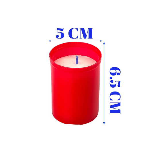 Lot de 5 Bougies Piliers Rouge 5x4cm