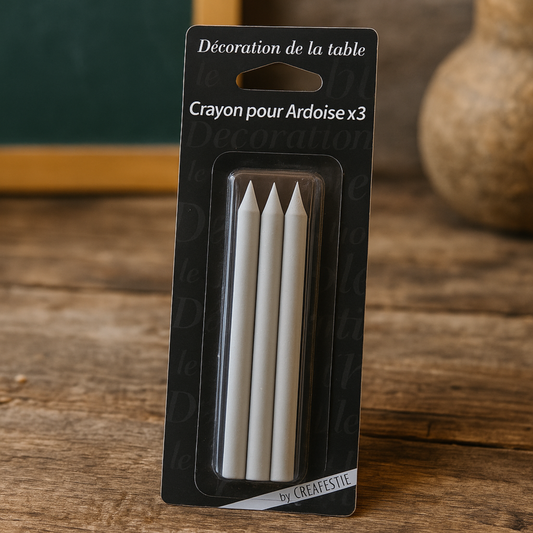 Crayons craie blancs pour ardoise – Lot de 3