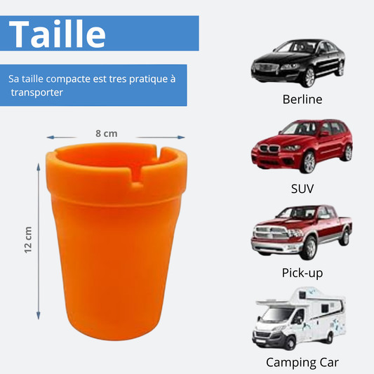 Cendrier voiture anti-odeur compact