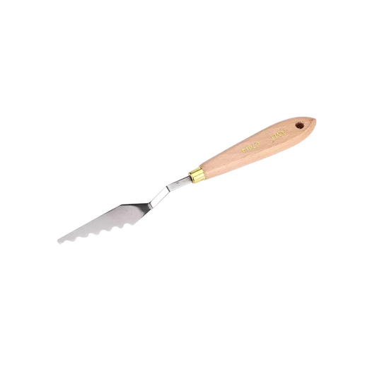 Couteau à peindre dentelé manche bois
