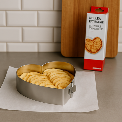 Moule à pâtisserie extensible en forme de cœur