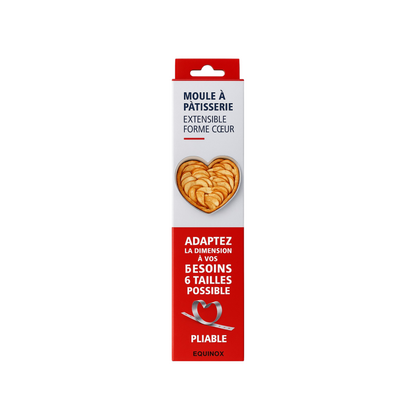 Moule à pâtisserie extensible en forme de cœur