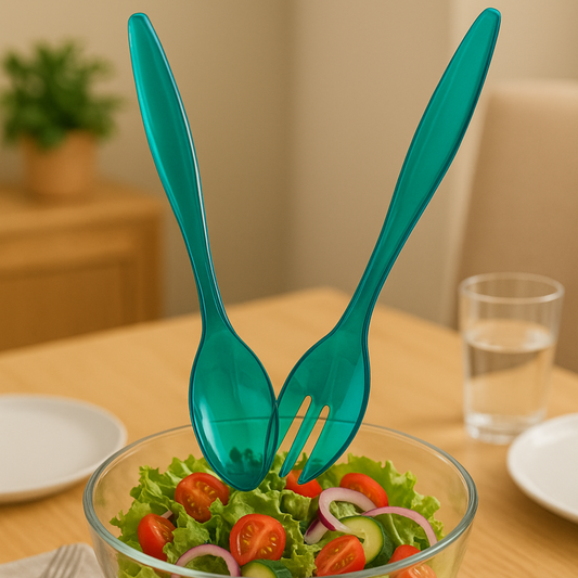 Set de 2 pièces Couverts à salade réutilisable en plastique